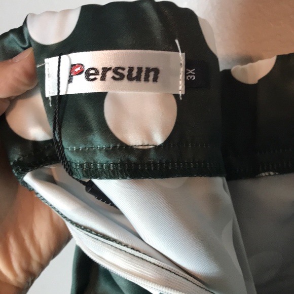 Vintage inspired Green and white Polkadotted long skirt size 3X fits like 2X - Picture 7 of 8